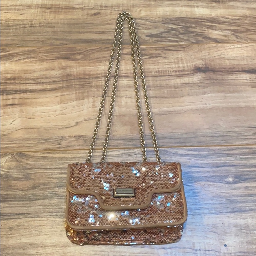 BCBG sequin clutch.